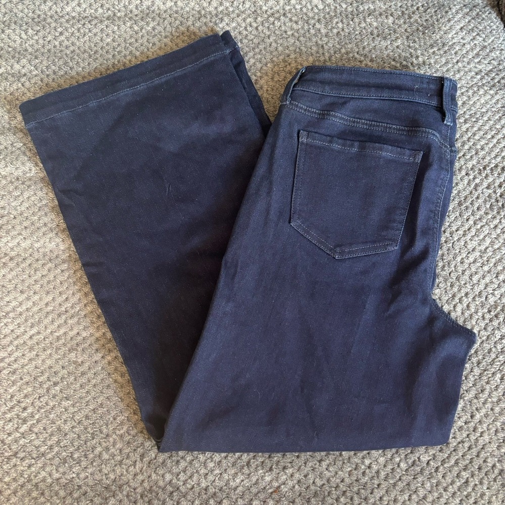 NYDJ Jeans Womens 4 Wide Leg Blue Denim Dark Wash Casual Stretch Classic